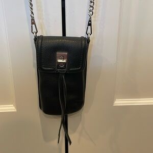 Rebecca Minkoff leather/chain cell phone crossbody bag